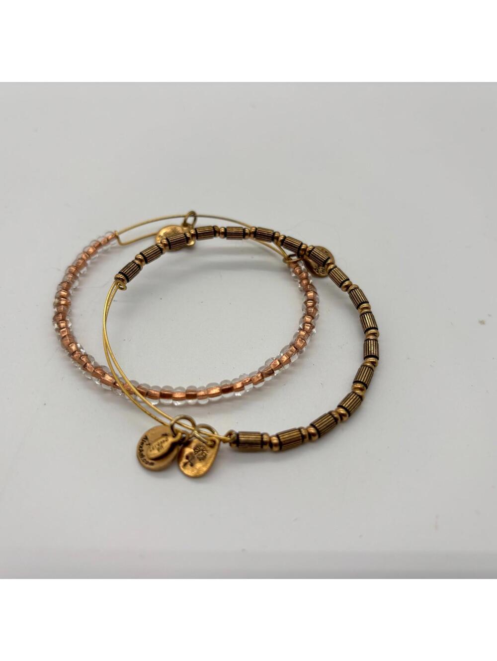 ALEX AND ANI Bangle Beaded Bracelet Set Bronze & Rose Gold